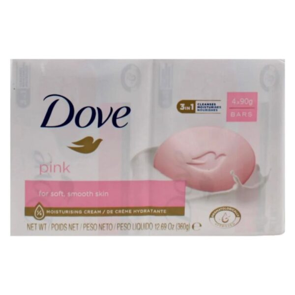 Dove 3-in-1 Pink Beauty Cream Bar Soap (90g x4)